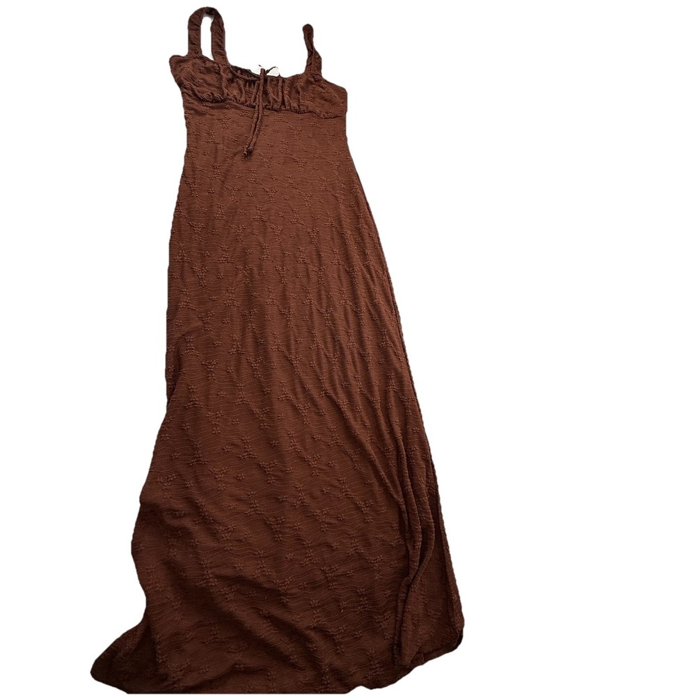 See You Monday Brown Textured Maxi Dress Size XL